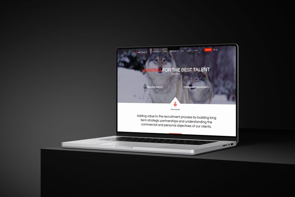 We Are Kaizen Artemis Human Capital homepage with an image displaying wolves