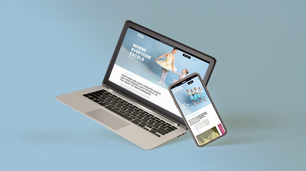 We Are Kaizen Excel dance company website page on laptop and mobile version